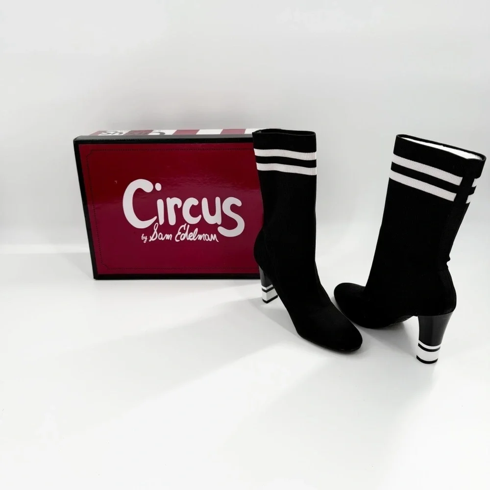 Circus by Sam Edelman “Joy” Black & White Sock Boots – Size 6.5M